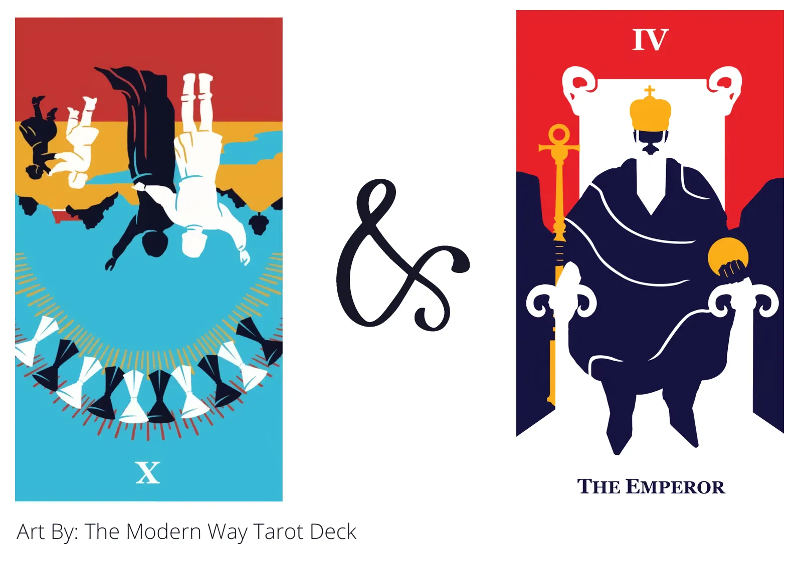 ten of cups reversed and the emperor tarot cards together
