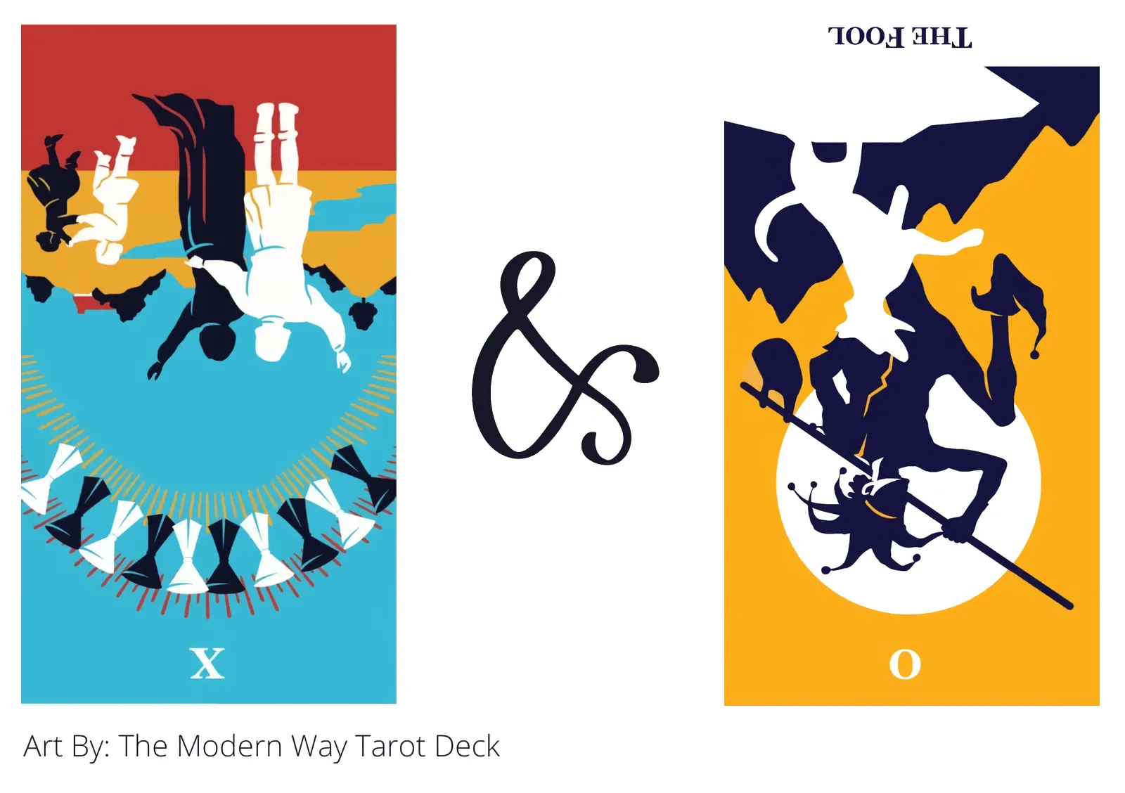 ten of cups reversed and the fool reversed tarot cards together