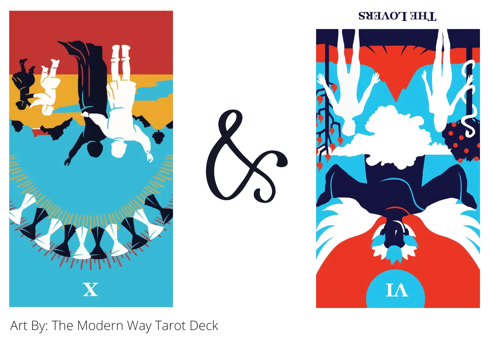 ten of cups reversed and the lovers reversed tarot cards together