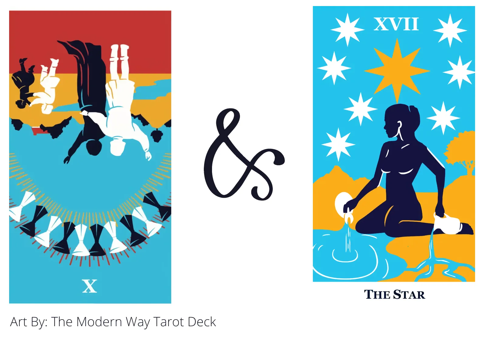 ten of cups reversed and the star tarot cards together