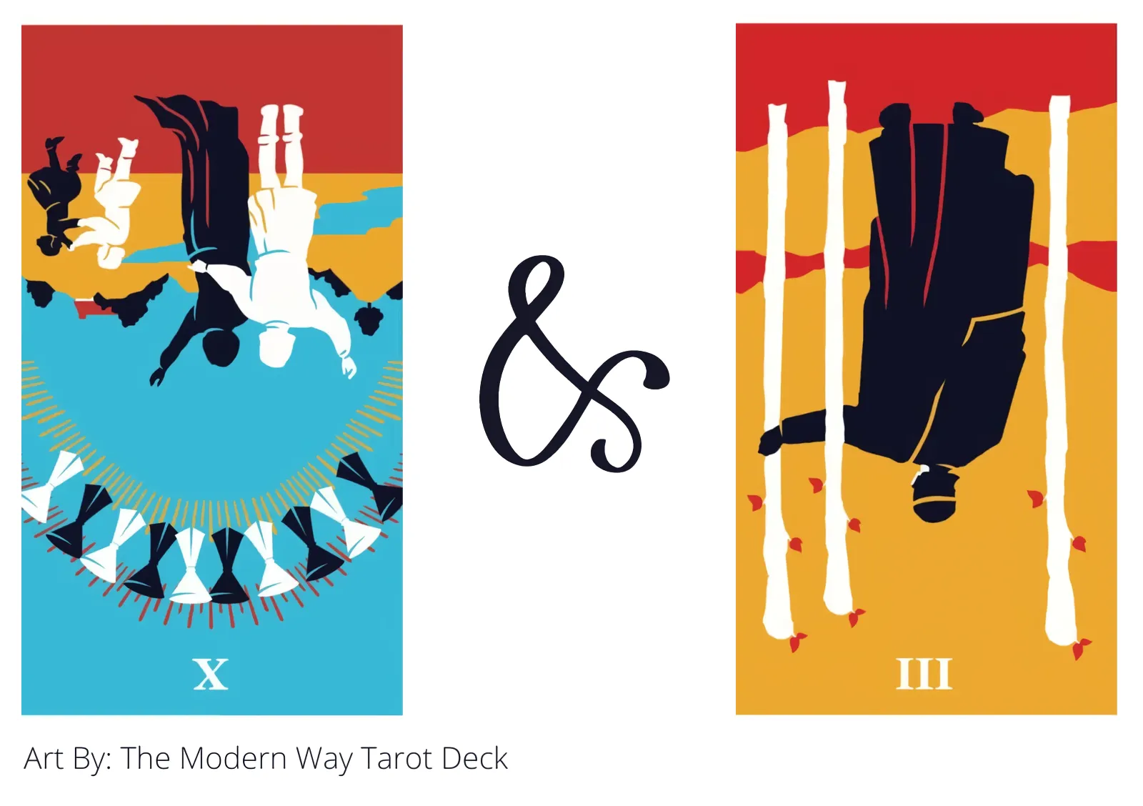 ten of cups reversed and three of wands reversed tarot cards together