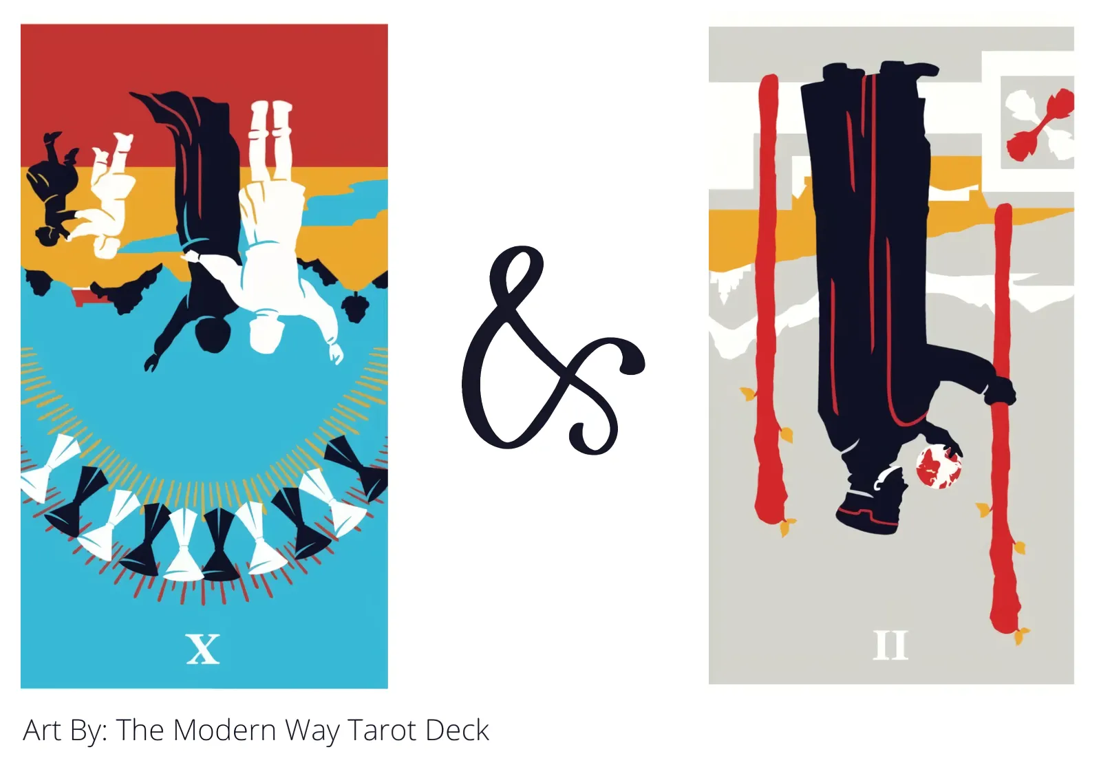 ten of cups reversed and two of wands reversed tarot cards together