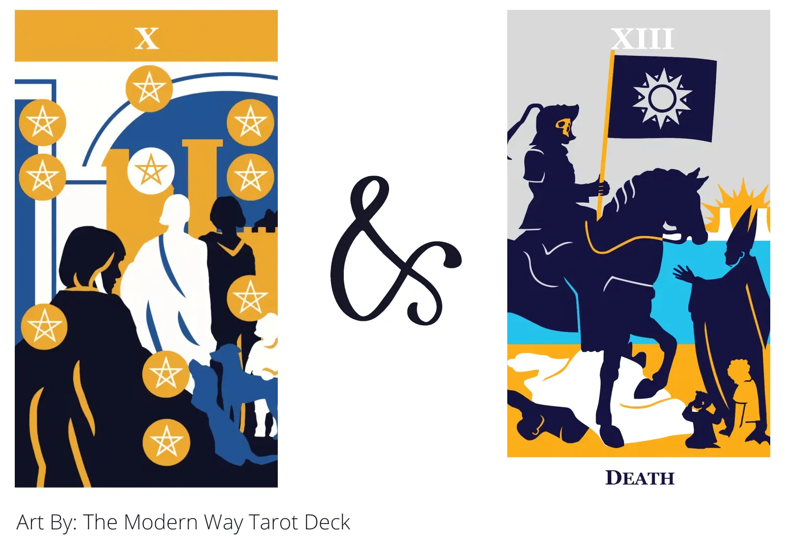 ten of pentacles and death tarot cards together
