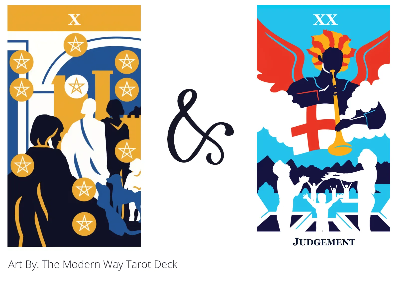 ten of pentacles and judgement tarot cards together