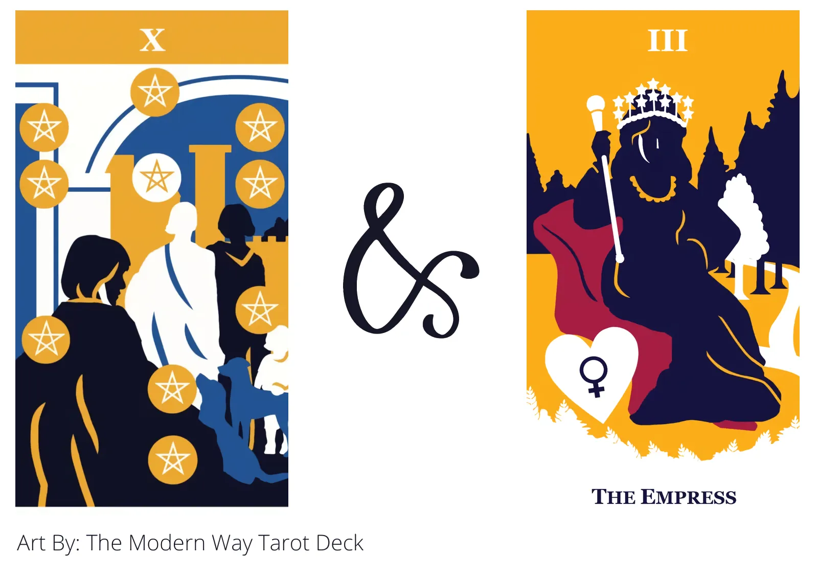 ten of pentacles and the empress tarot cards together