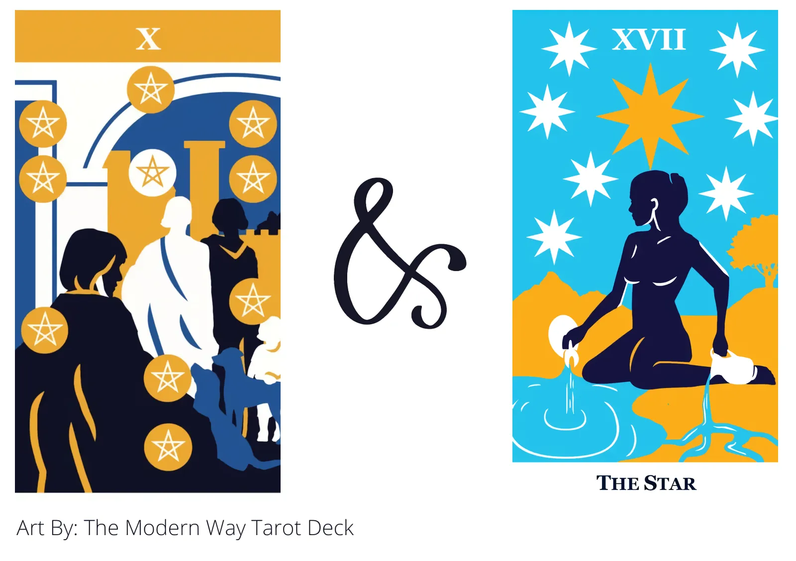ten of pentacles and the star tarot cards together