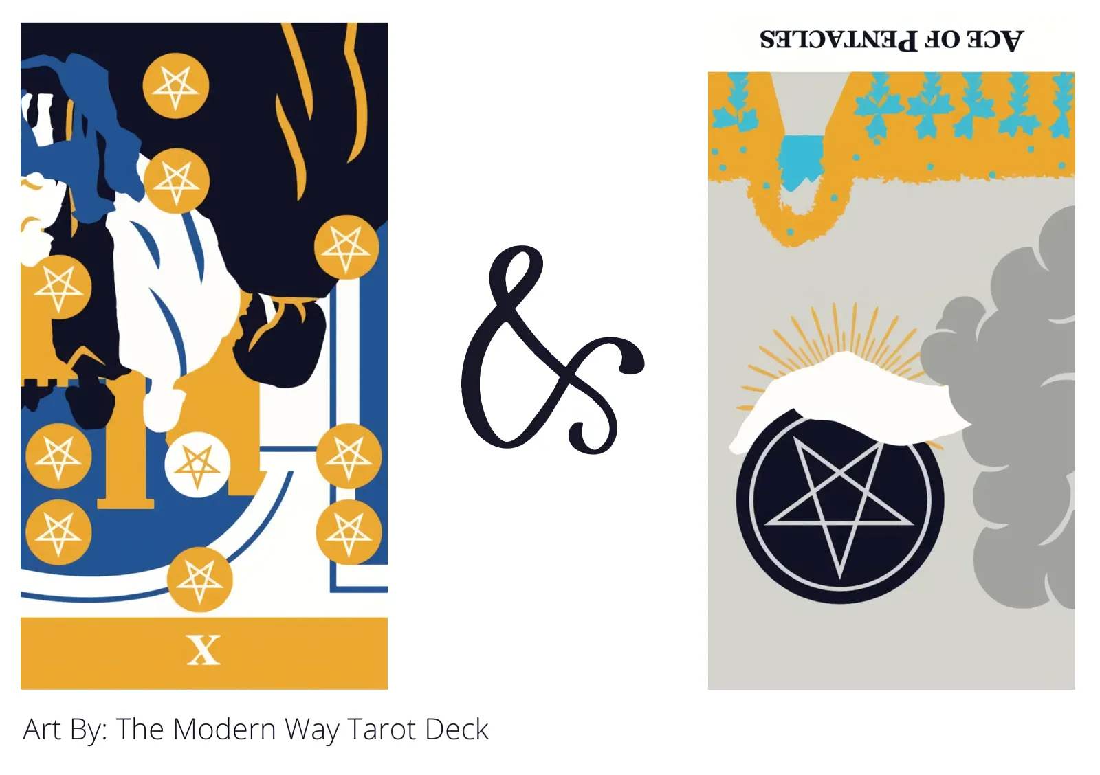 ten of pentacles reversed and ace of pentacles reversed tarot cards together