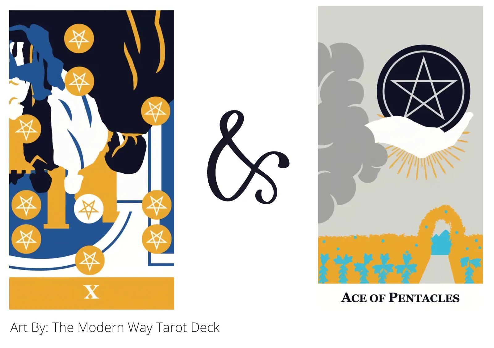 ten of pentacles reversed and ace of pentacles tarot cards together