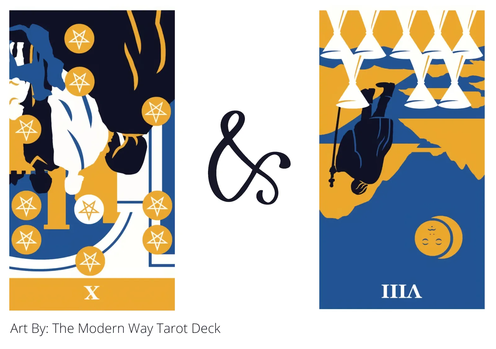 ten of pentacles reversed and eight of cups reversed tarot cards together