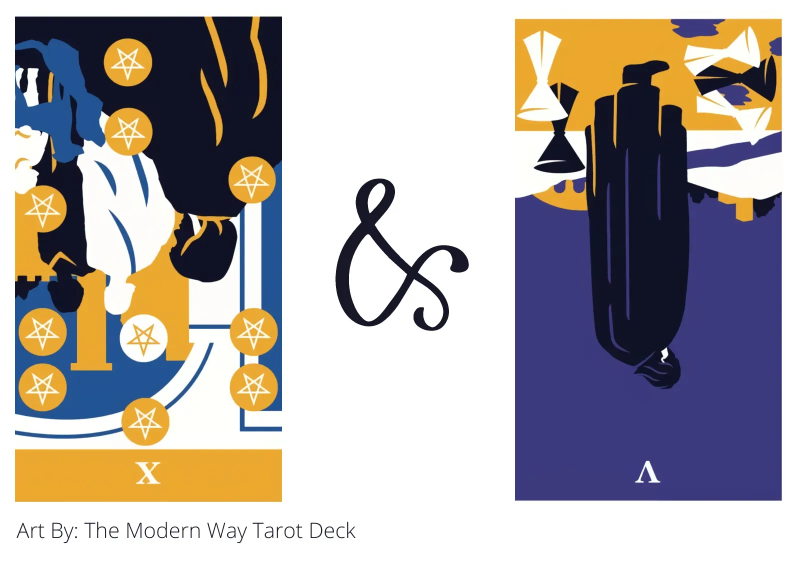 ten of pentacles reversed and five of cups reversed tarot cards together