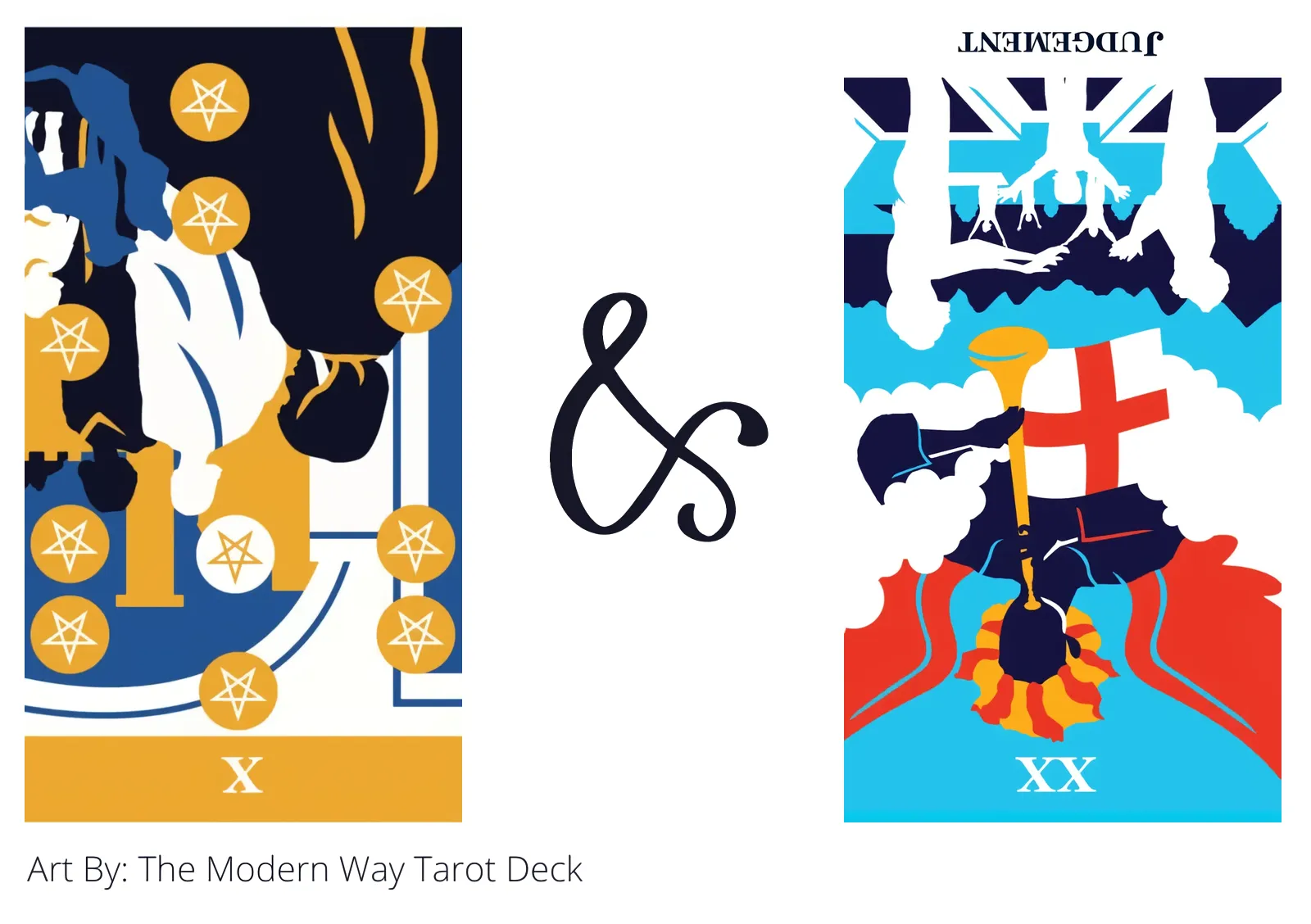 ten of pentacles reversed and judgement reversed tarot cards together