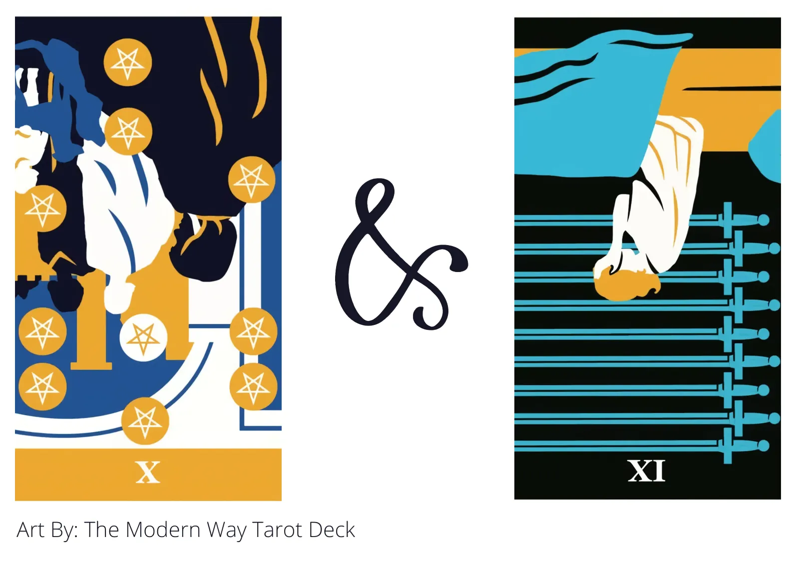 ten of pentacles reversed and nine of swords reversed tarot cards together