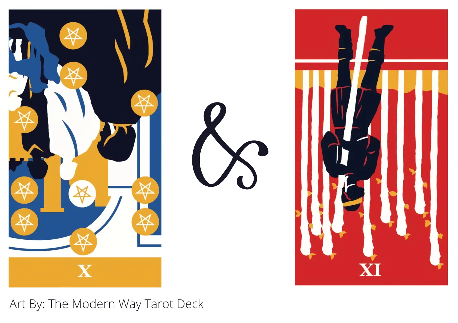 ten of pentacles reversed and nine of wands reversed tarot cards together