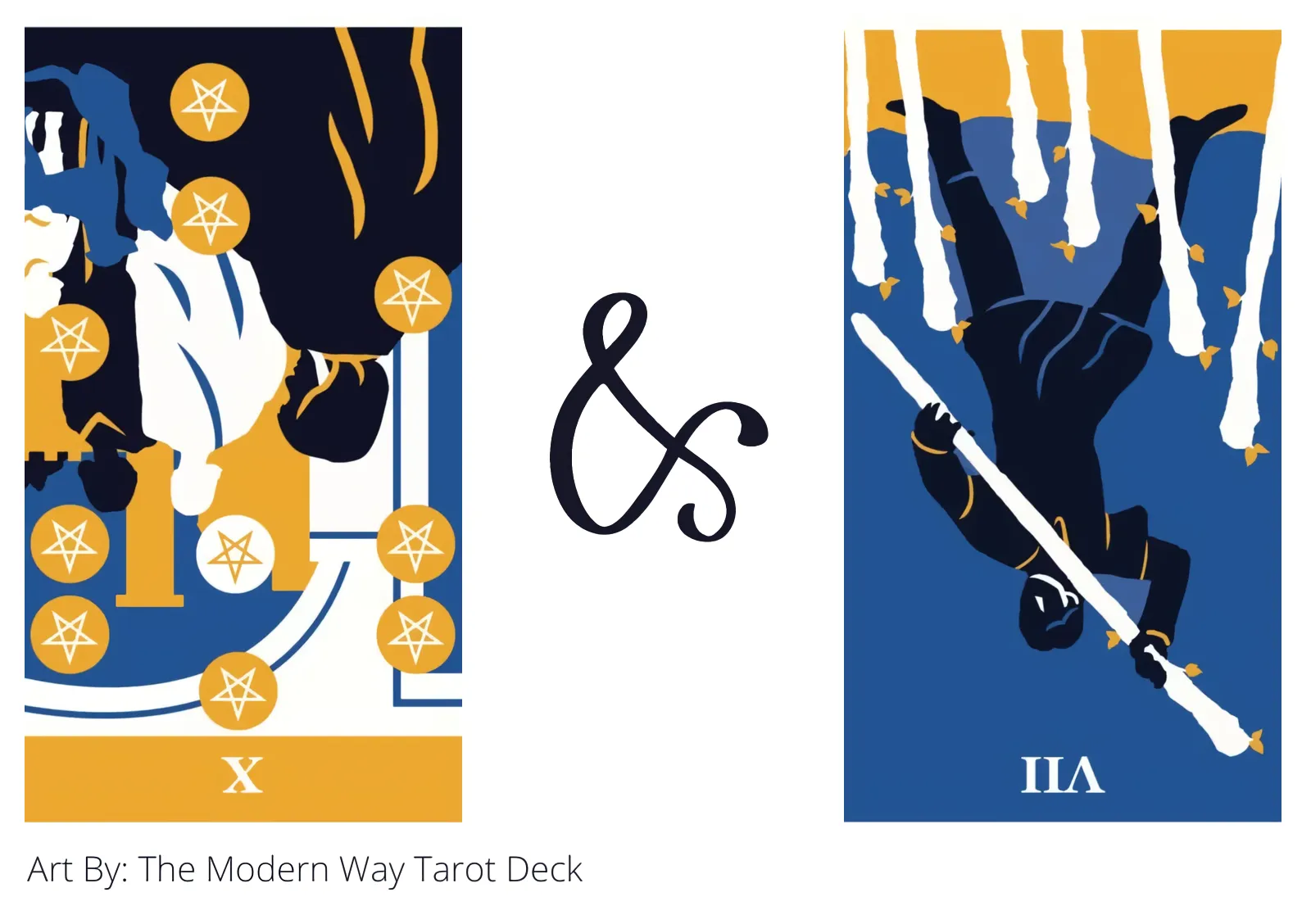 ten of pentacles reversed and seven of wands reversed tarot cards together