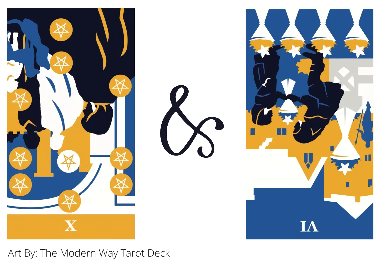 ten of pentacles reversed and six of cups reversed tarot cards together