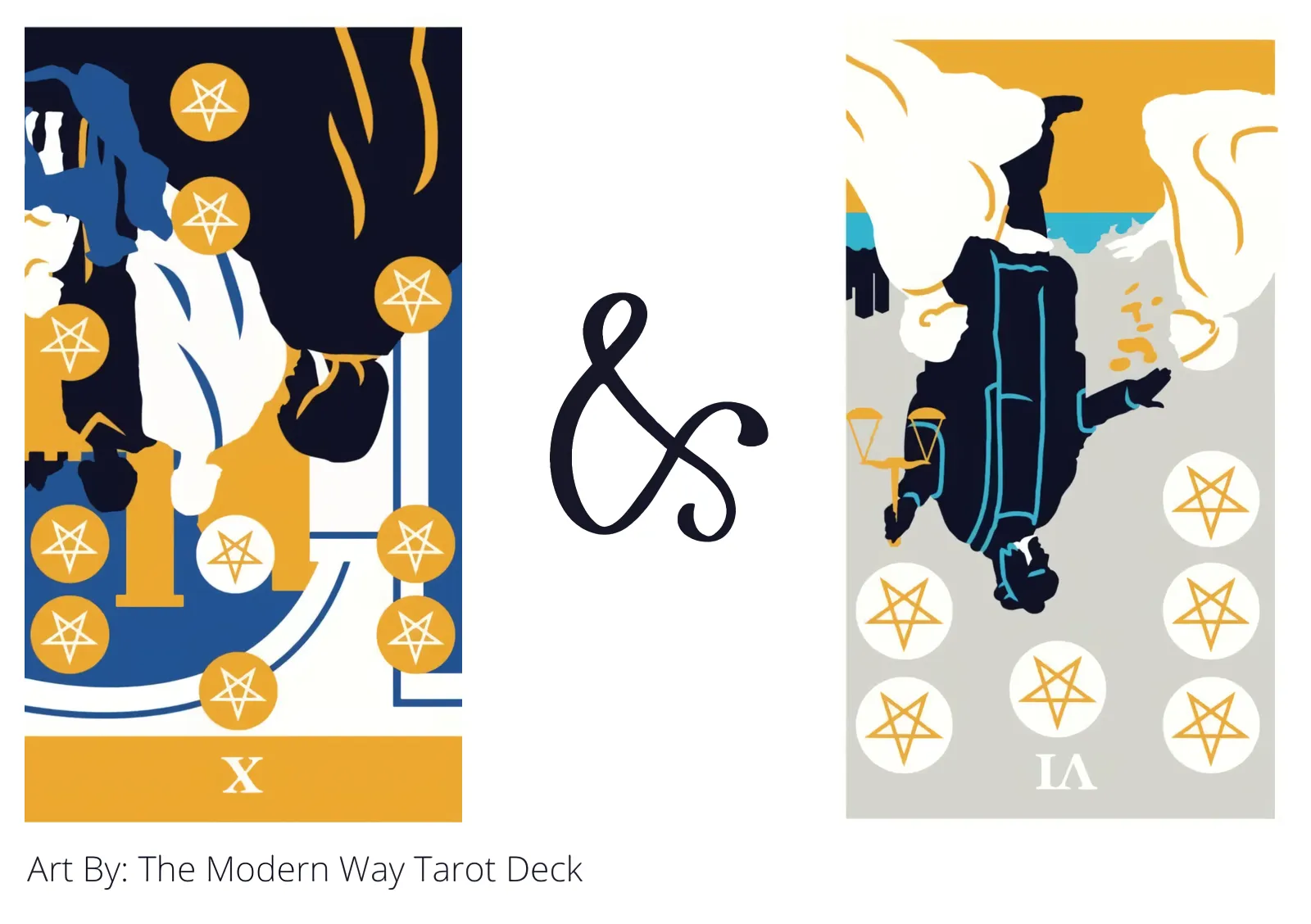 ten of pentacles reversed and six of pentacles reversed tarot cards together