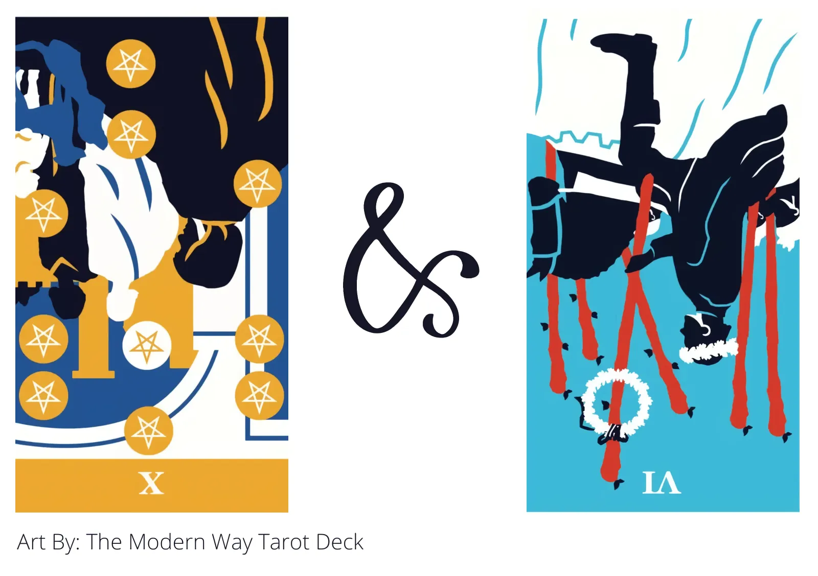 ten of pentacles reversed and six of wands reversed tarot cards together