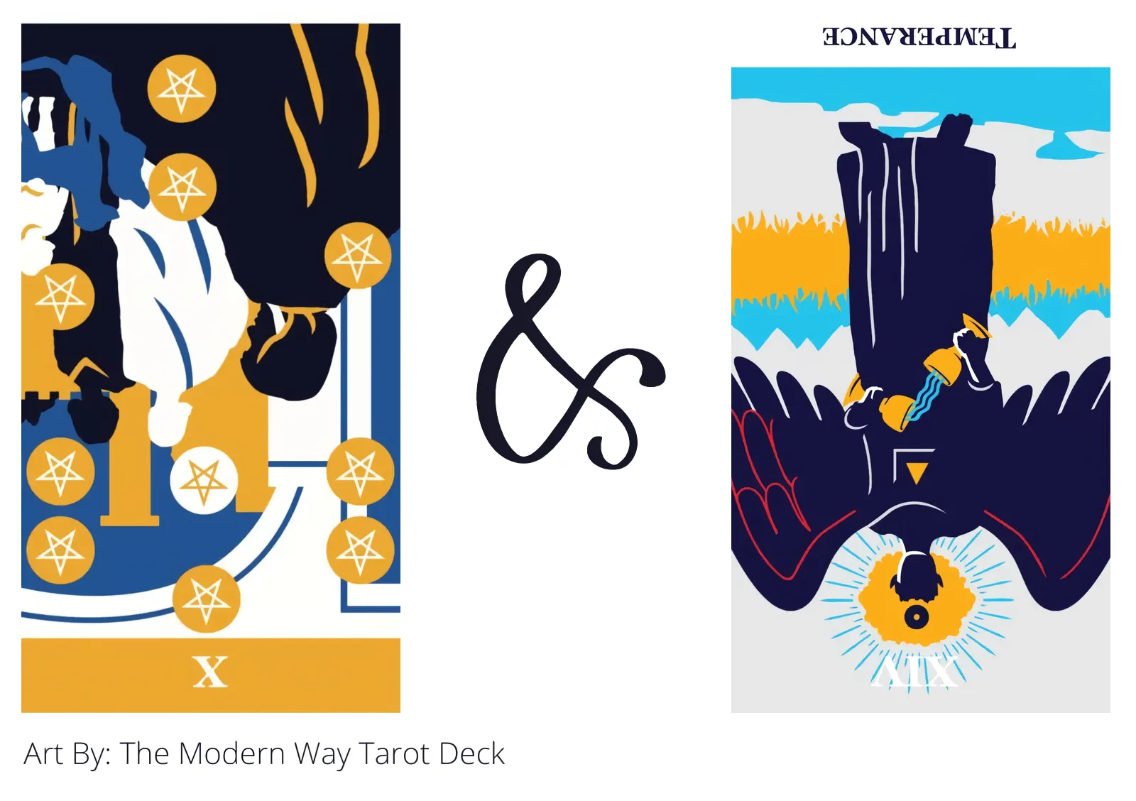 ten of pentacles reversed and temperance reversed tarot cards together