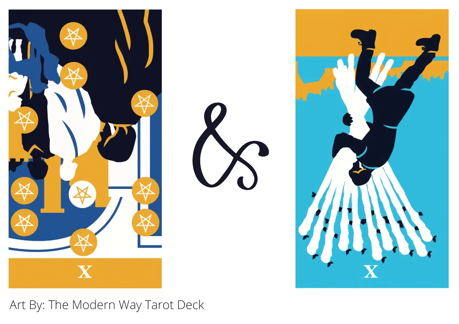 ten of pentacles reversed and ten of wands reversed tarot cards together