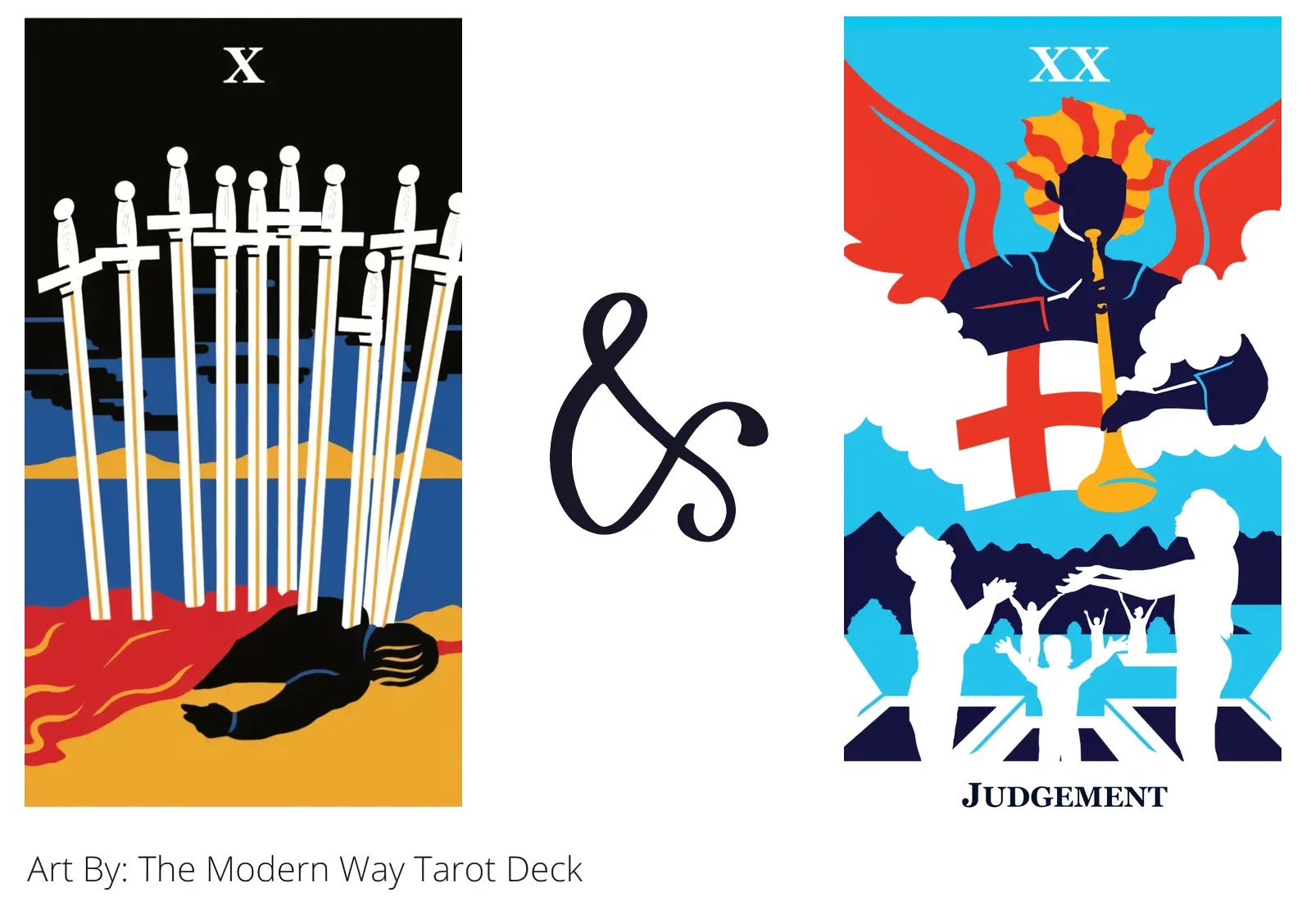 ten of swords and judgement tarot cards together