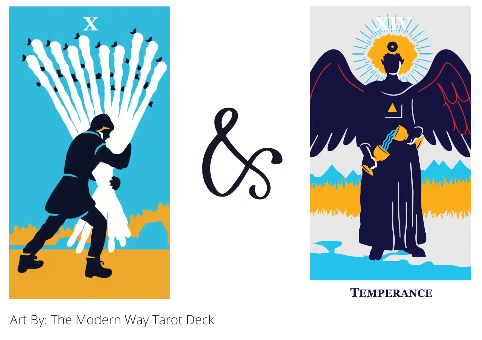 ten of wands and temperance tarot cards together