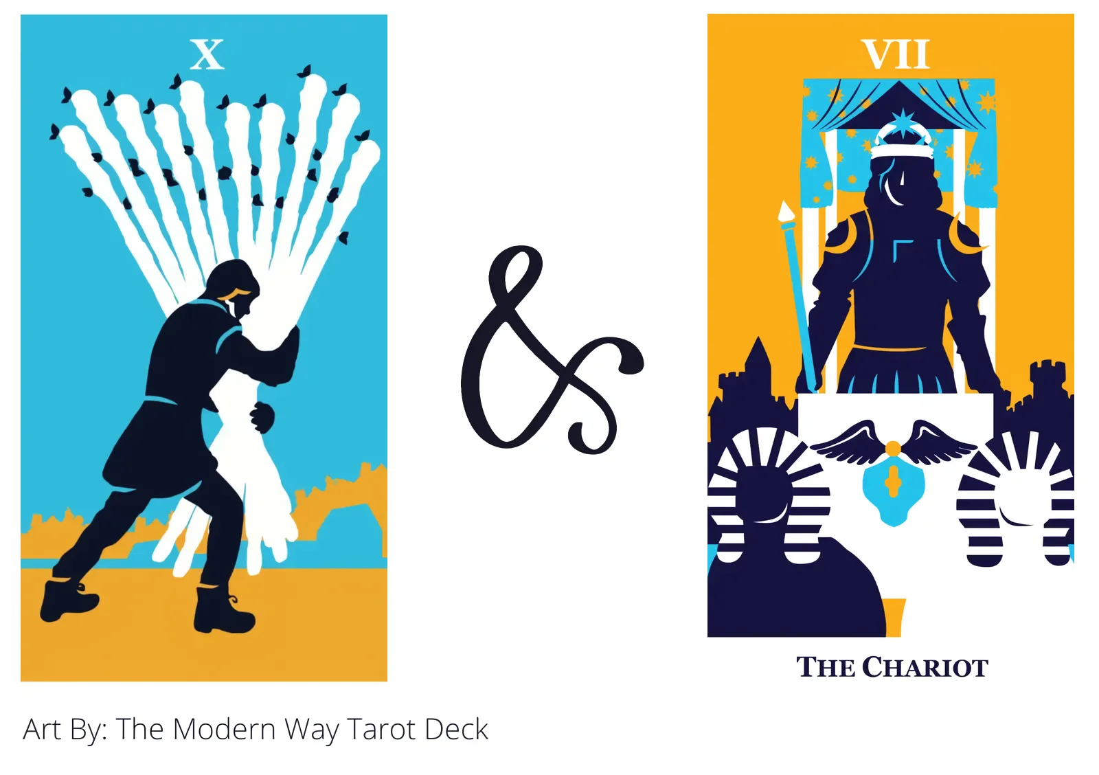 ten of wands and the chariot tarot cards together