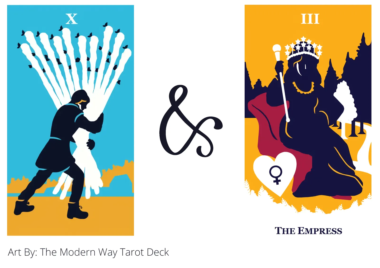 ten of wands and the empress tarot cards together