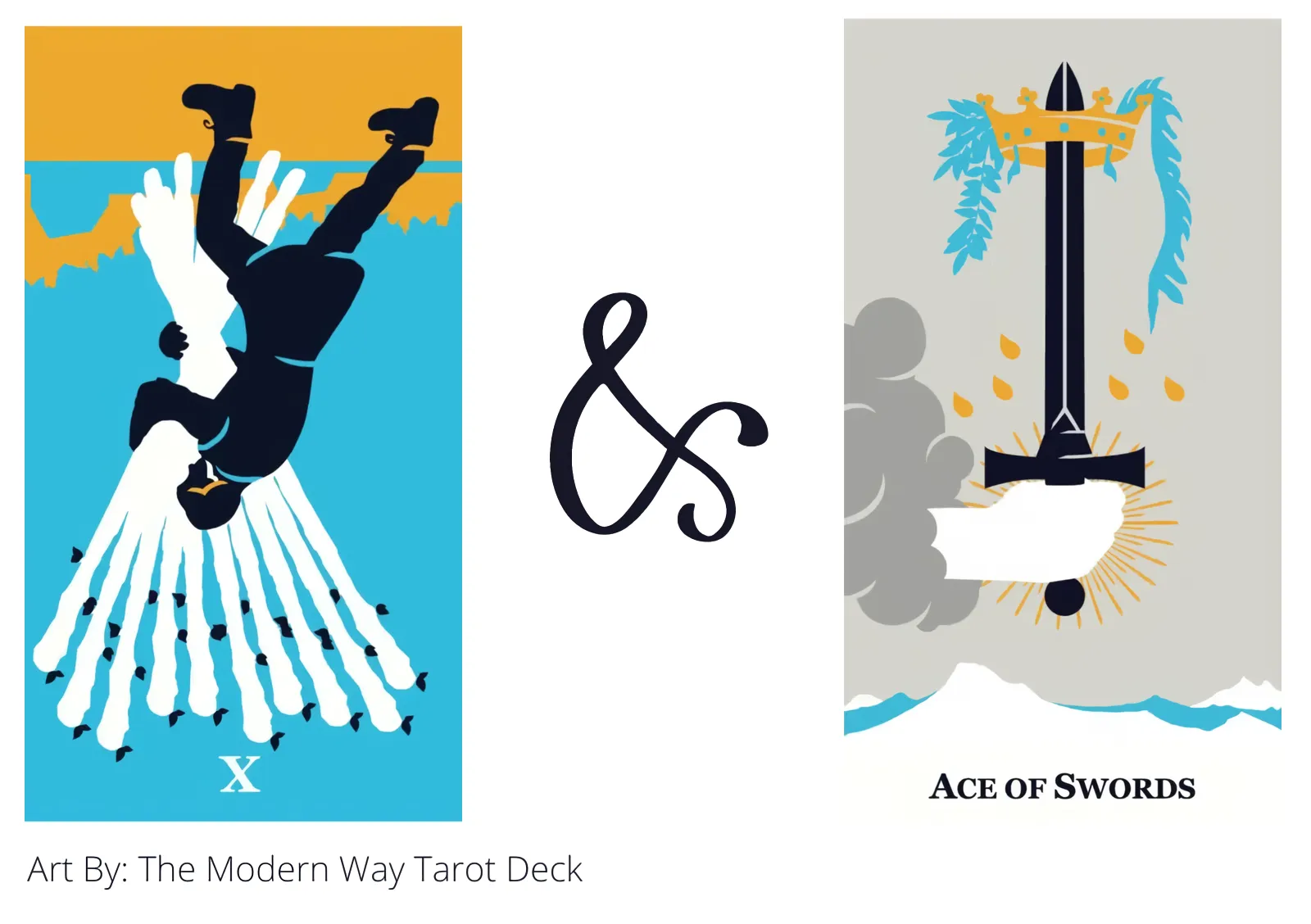 ten of wands reversed and ace of swords tarot cards together