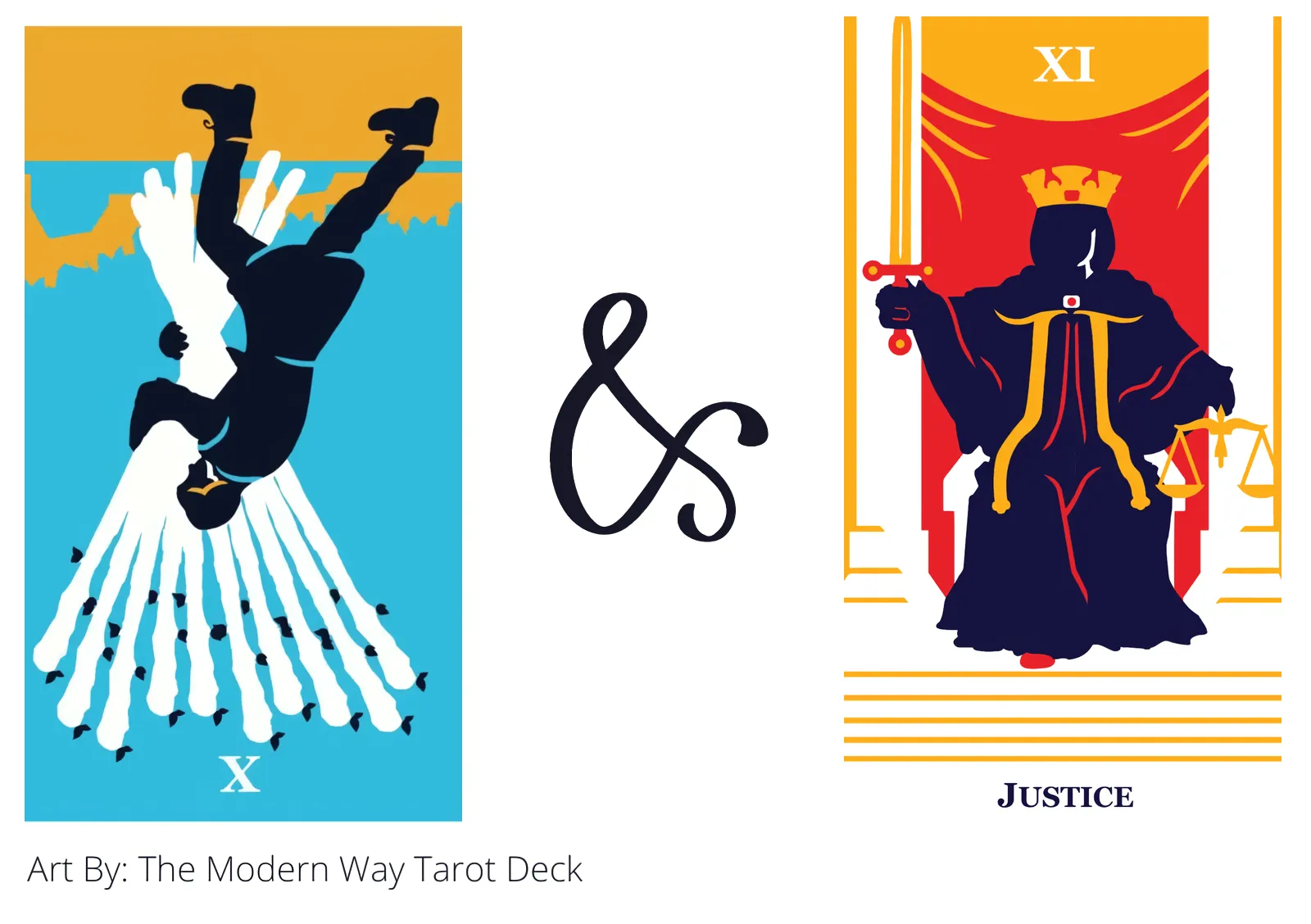ten of wands reversed and justice tarot cards together