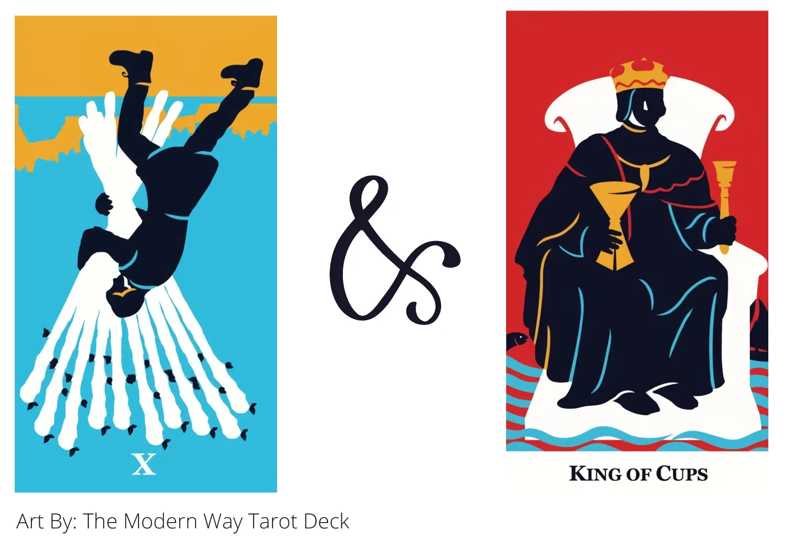 ten of wands reversed and king of cups tarot cards together