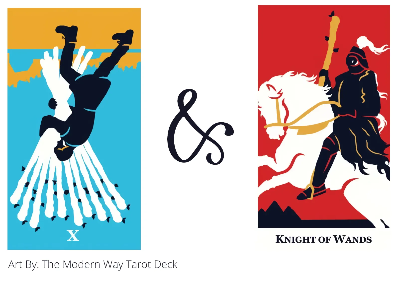 ten of wands reversed and knight of wands tarot cards together