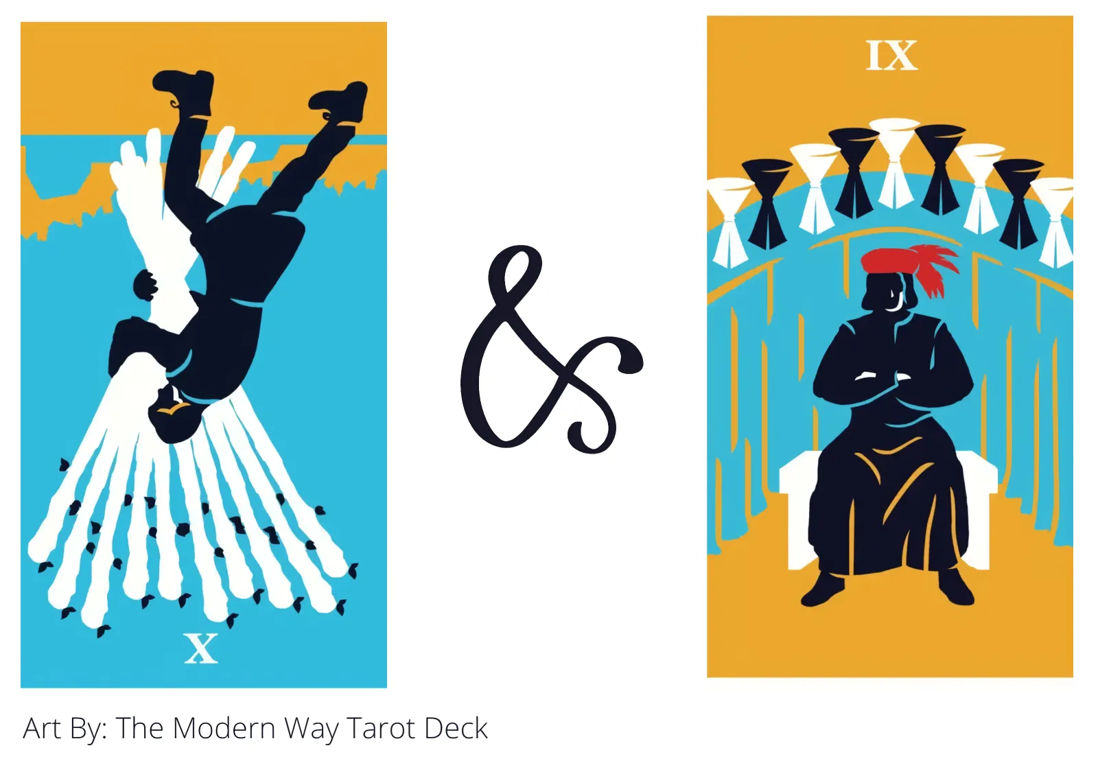 ten of wands reversed and nine of cups tarot cards together