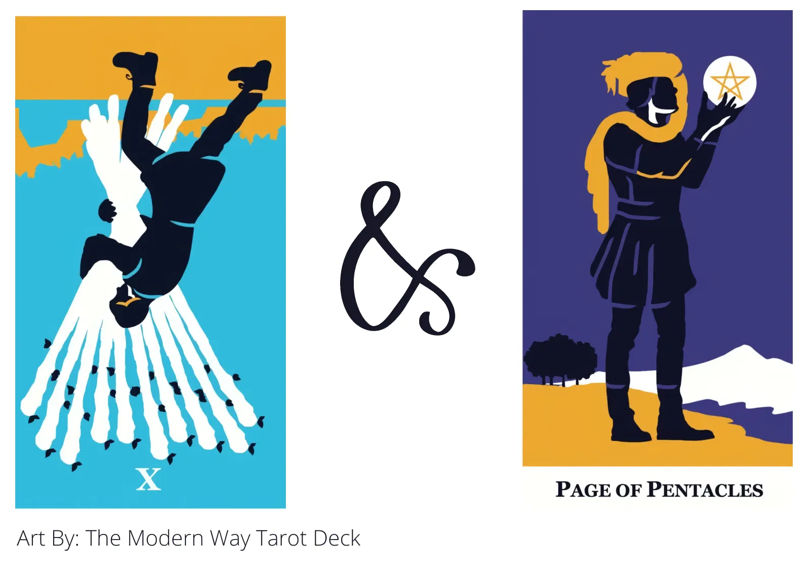 ten of wands reversed and page of pentacles tarot cards together