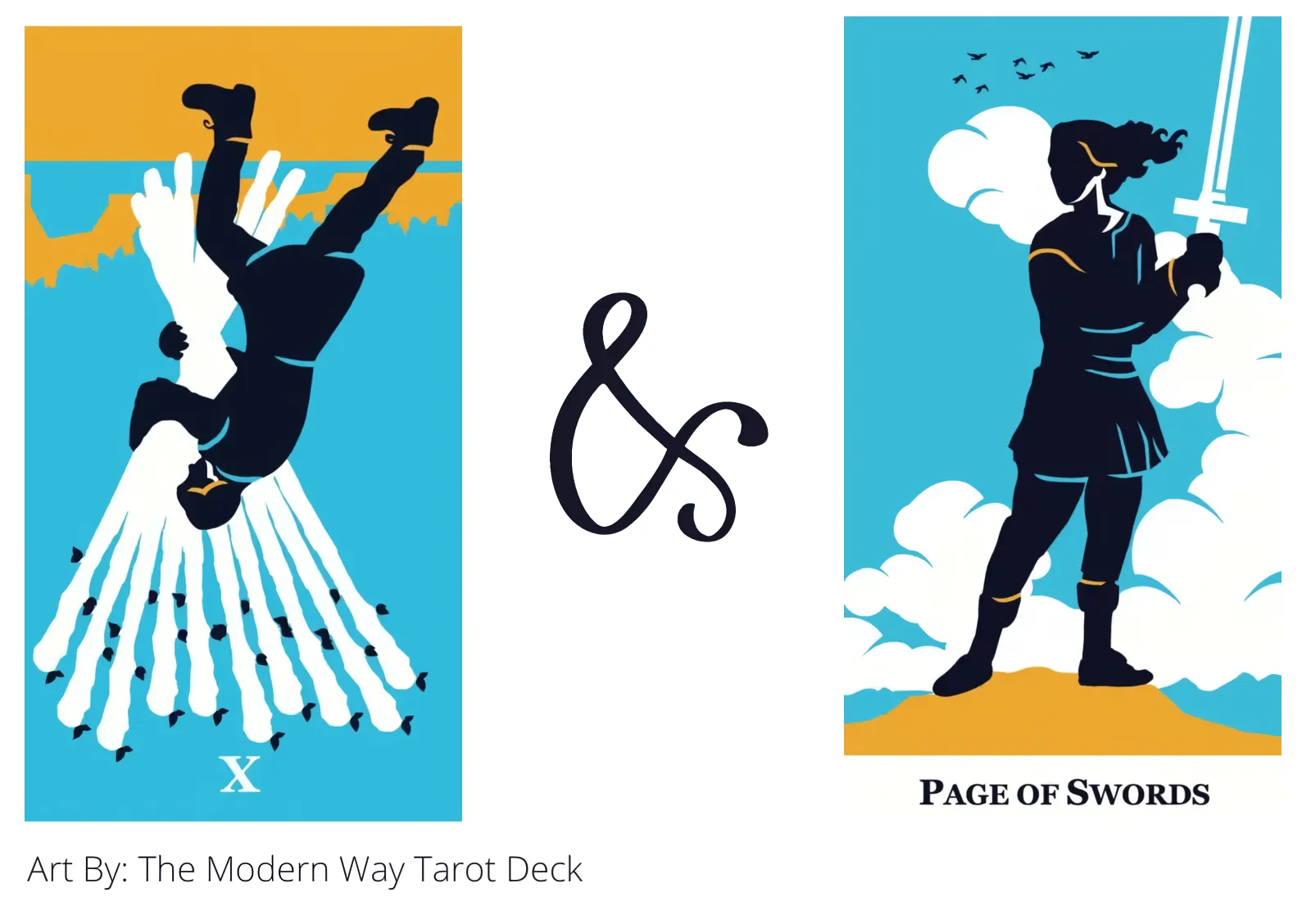 ten of wands reversed and page of swords tarot cards together