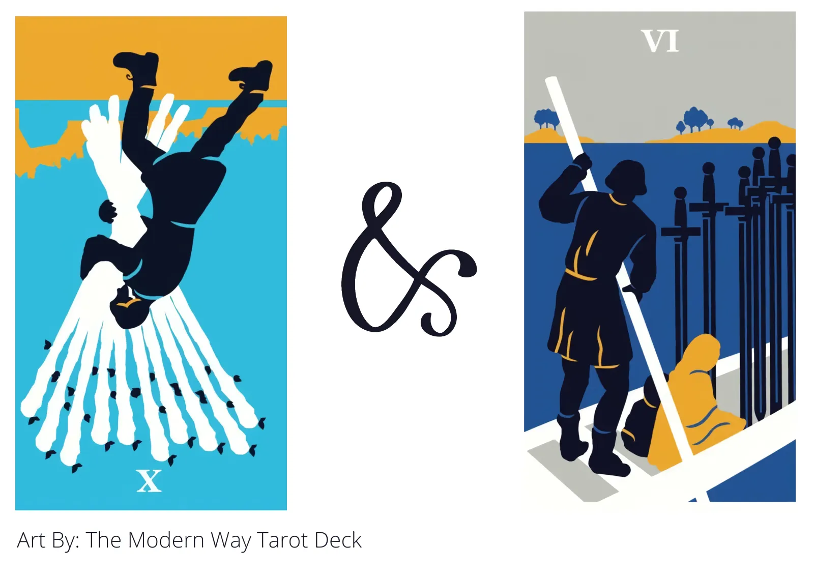 ten of wands reversed and six of swords tarot cards together