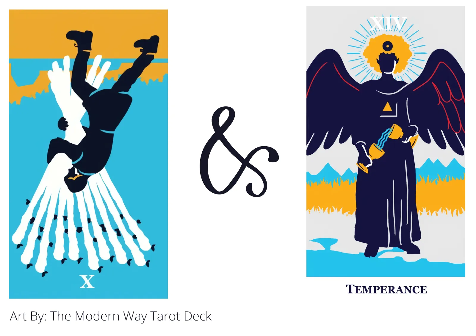 ten of wands reversed and temperance tarot cards together