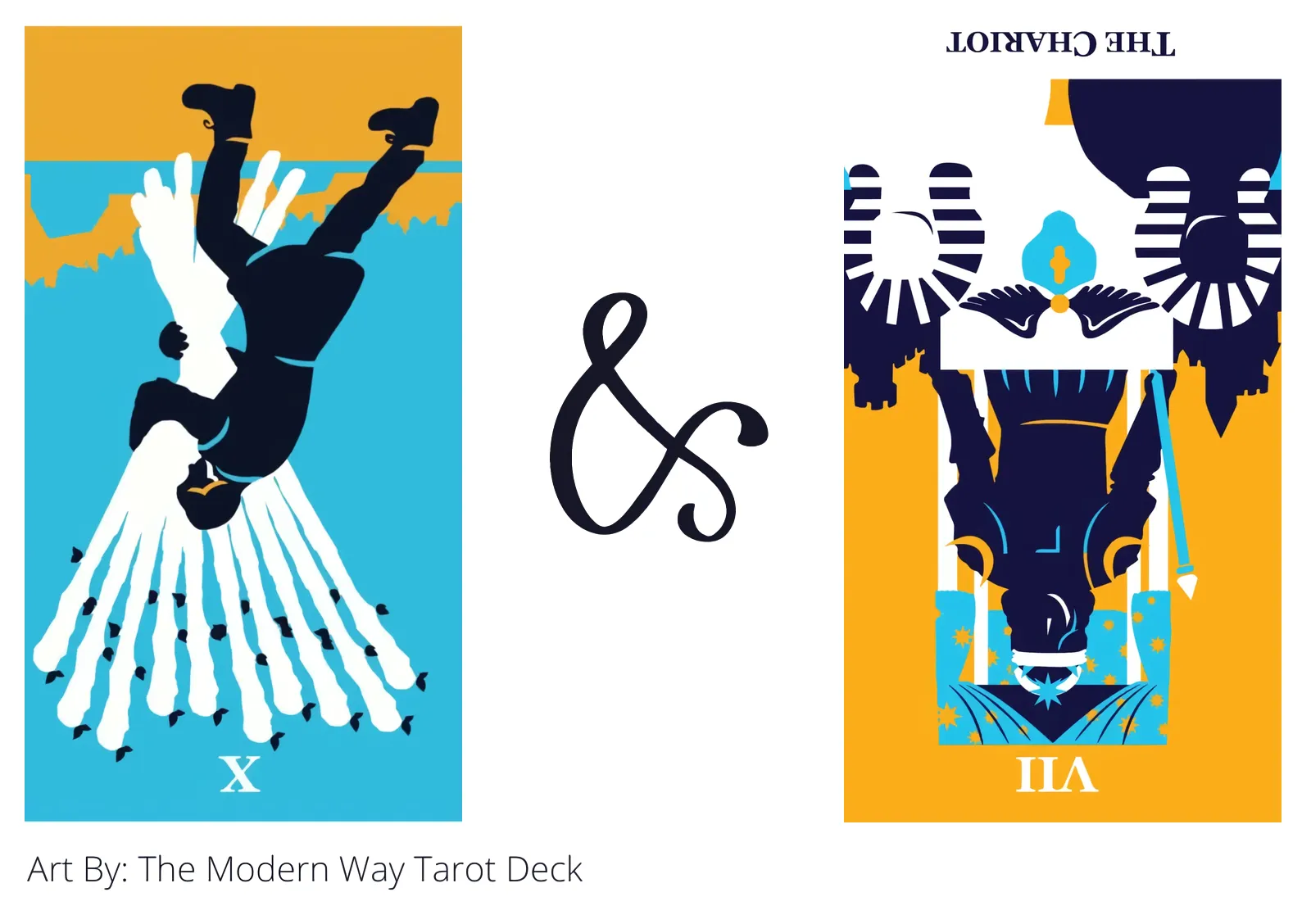 ten of wands reversed and the chariot reversed tarot cards together