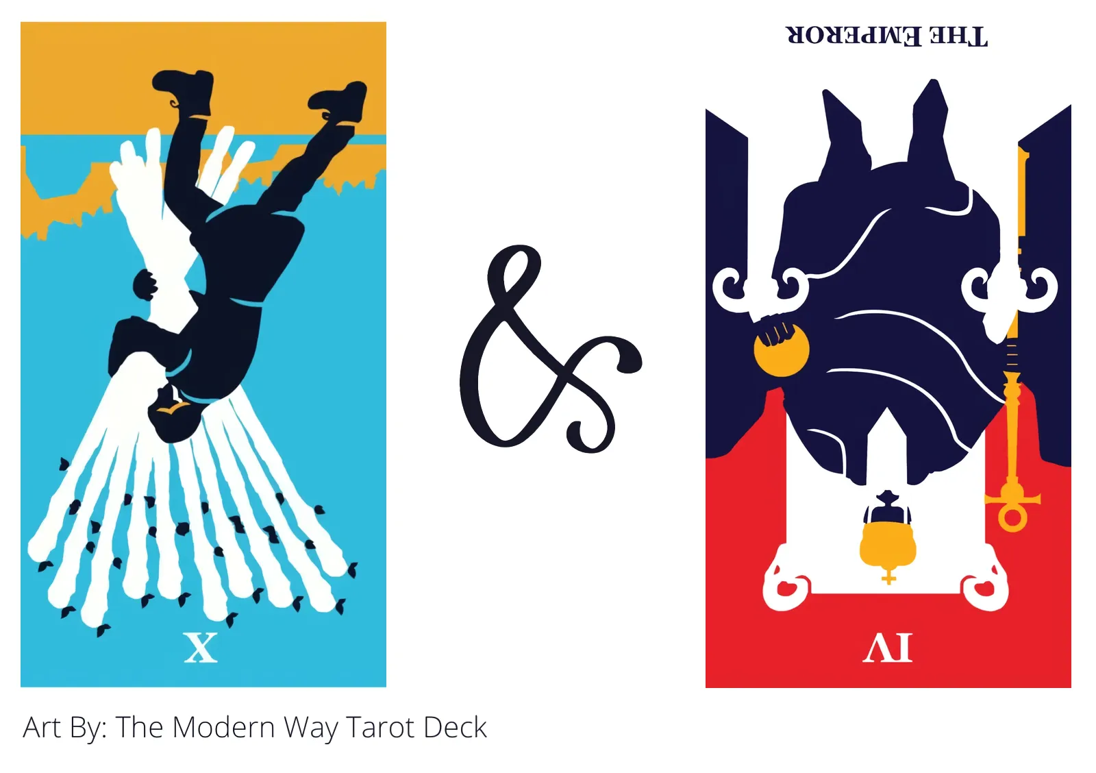 ten of wands reversed and the emperor reversed tarot cards together