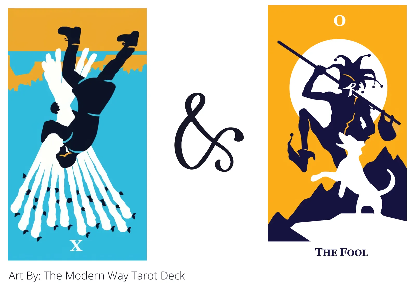 ten of wands reversed and the fool tarot cards together