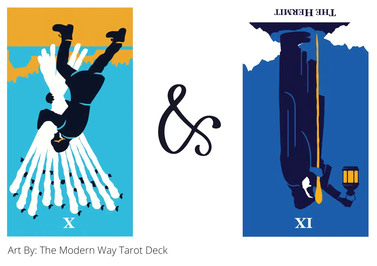 ten of wands reversed and the hermit reversed tarot cards together