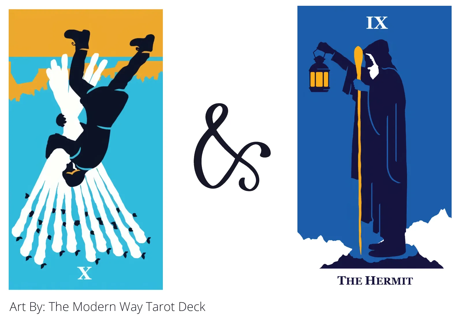 ten of wands reversed and the hermit tarot cards together