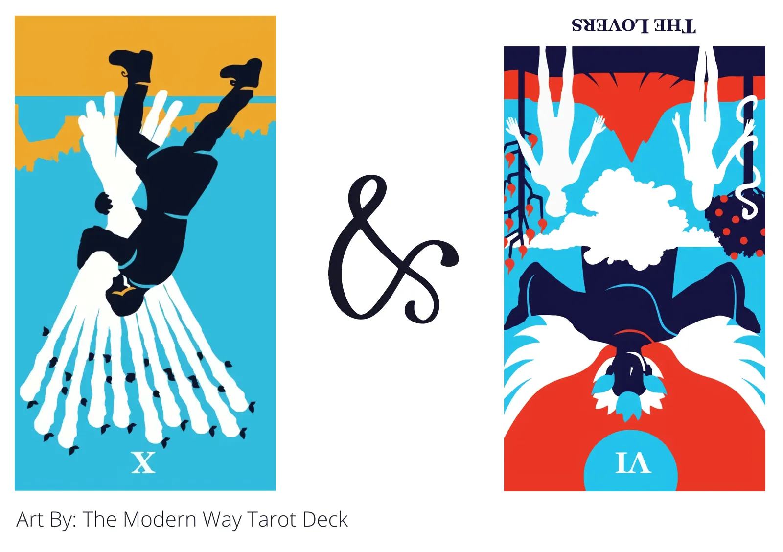 ten of wands reversed and the lovers reversed tarot cards together