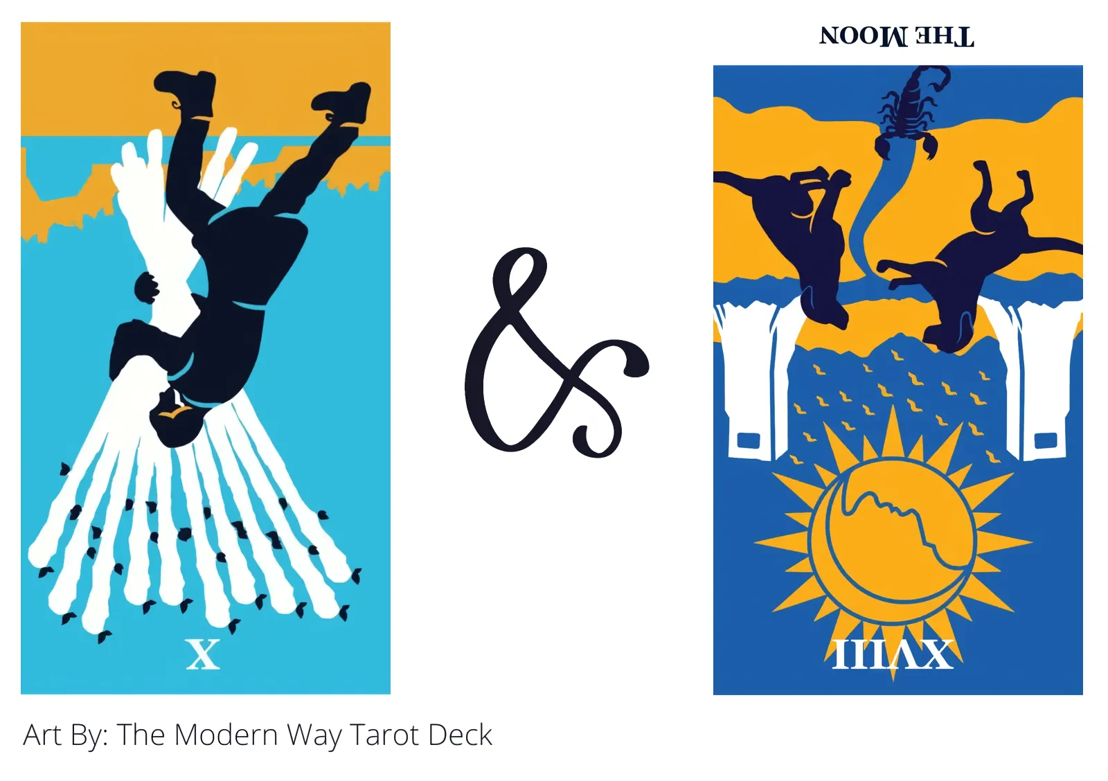ten of wands reversed and the moon reversed tarot cards together
