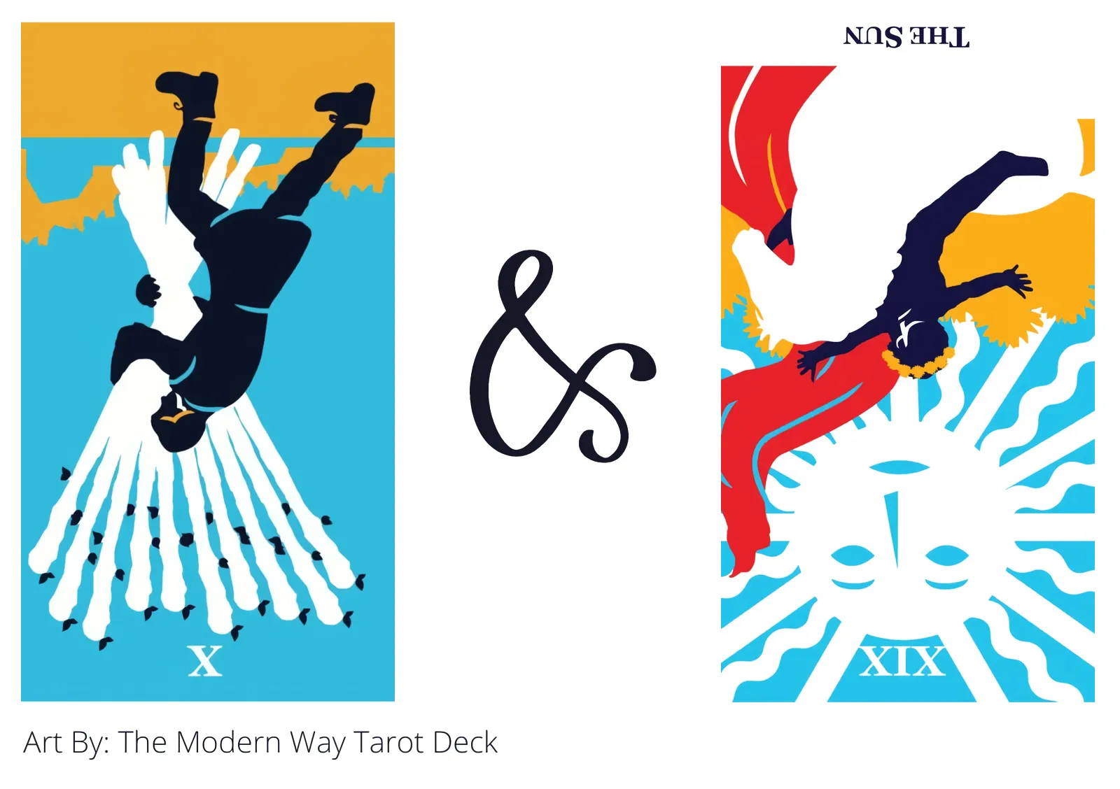 ten of wands reversed and the sun reversed tarot cards together