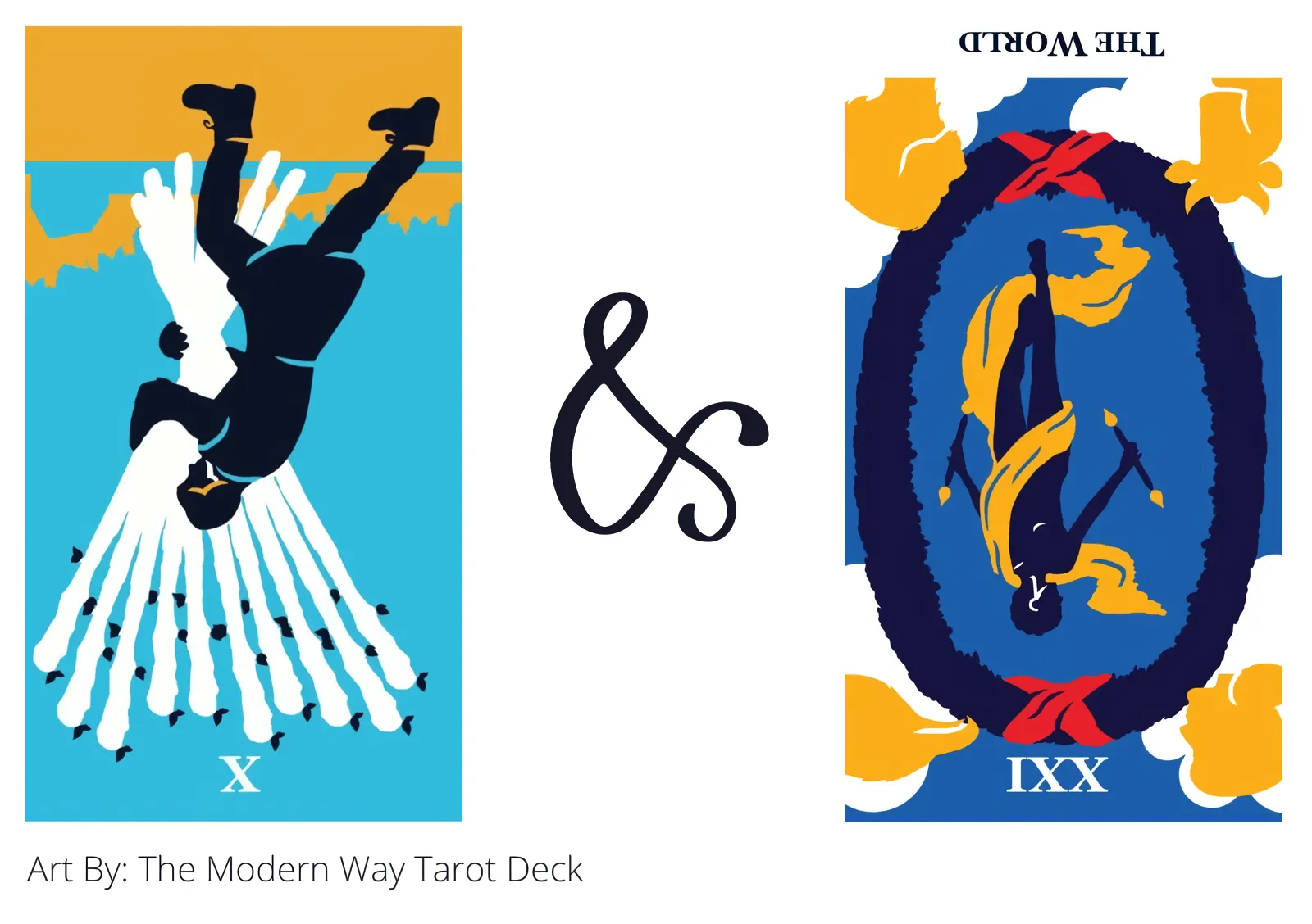ten of wands reversed and the world reversed tarot cards together
