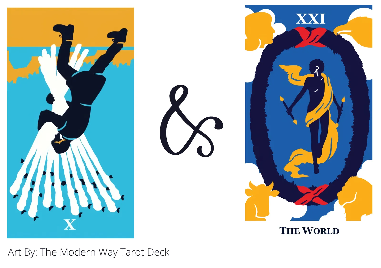 ten of wands reversed and the world tarot cards together