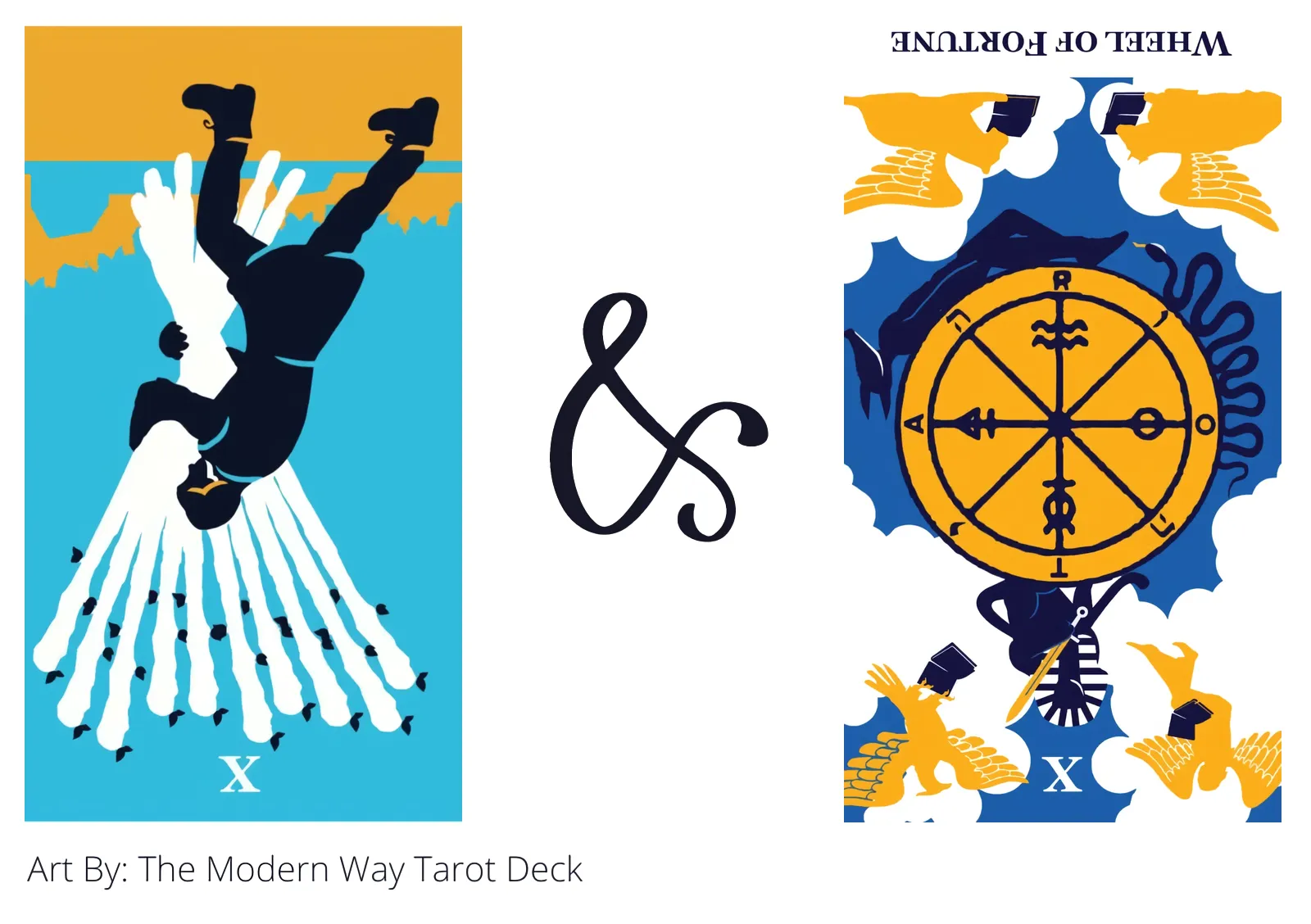 ten of wands reversed and wheel of fortune reversed tarot cards together