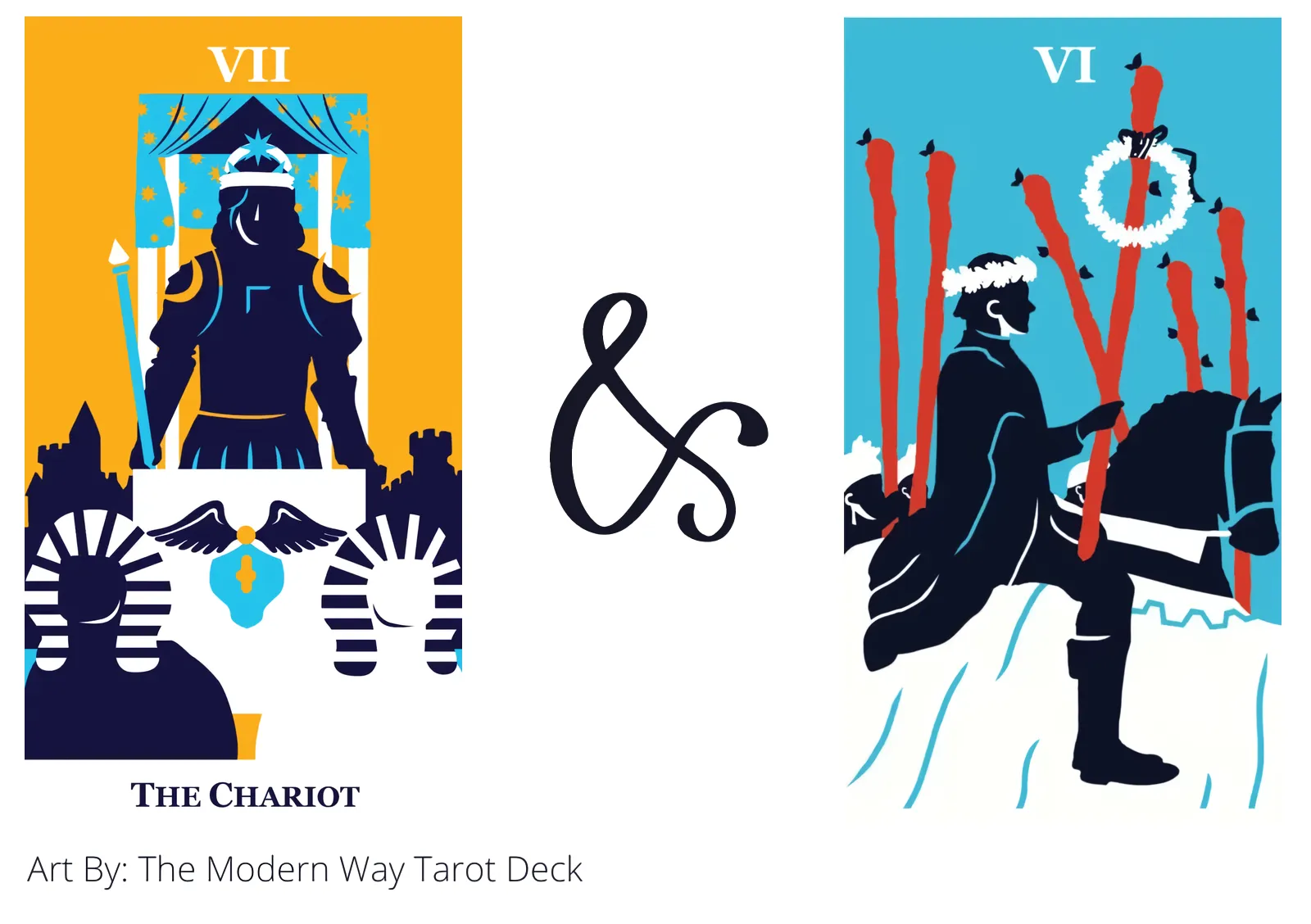 the chariot and six of wands tarot cards together
