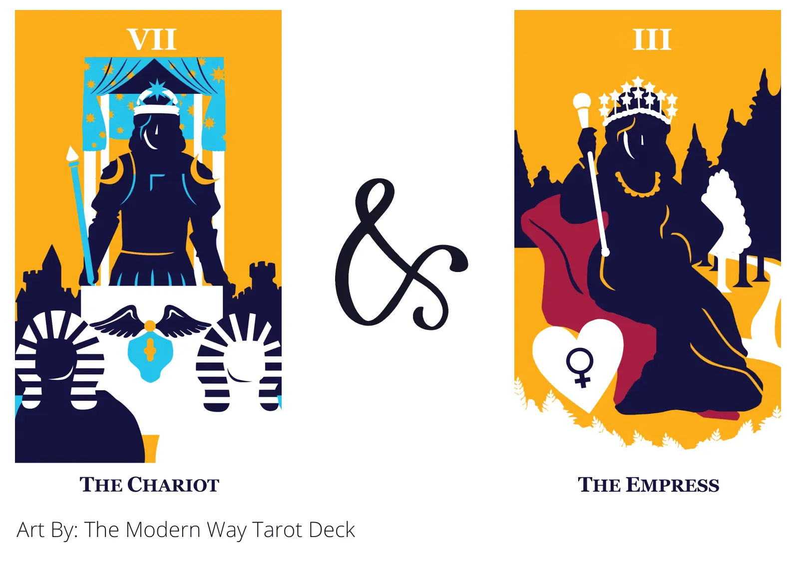 the chariot and the empress tarot cards together