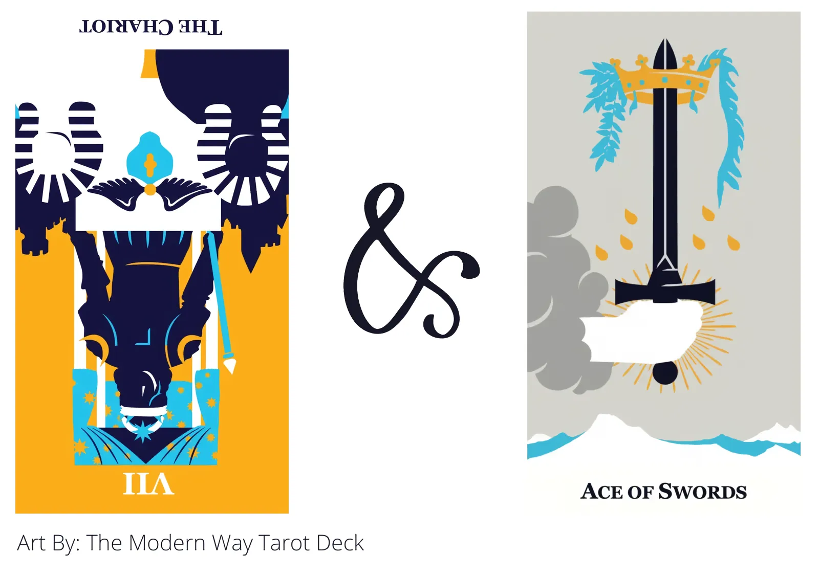 the chariot reversed and ace of swords tarot cards together